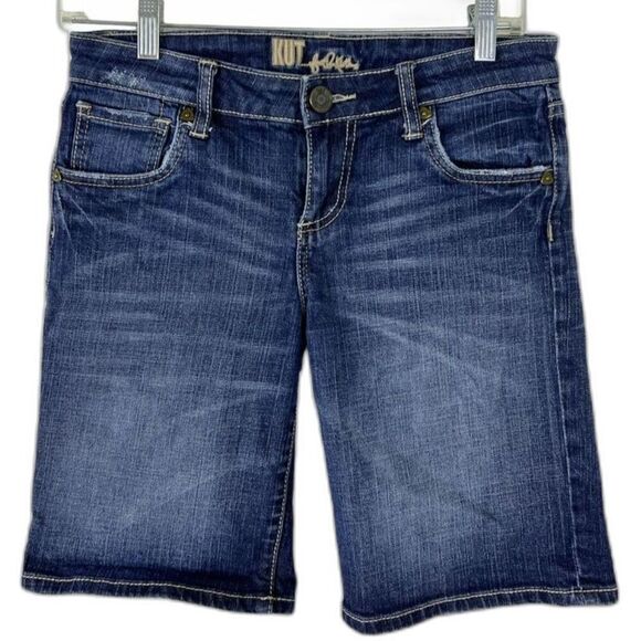 Kut from the Kloth Womens Bermuda Denim Jeans Shorts Medium Wash Blue Size 2 - Picture 1 of 8